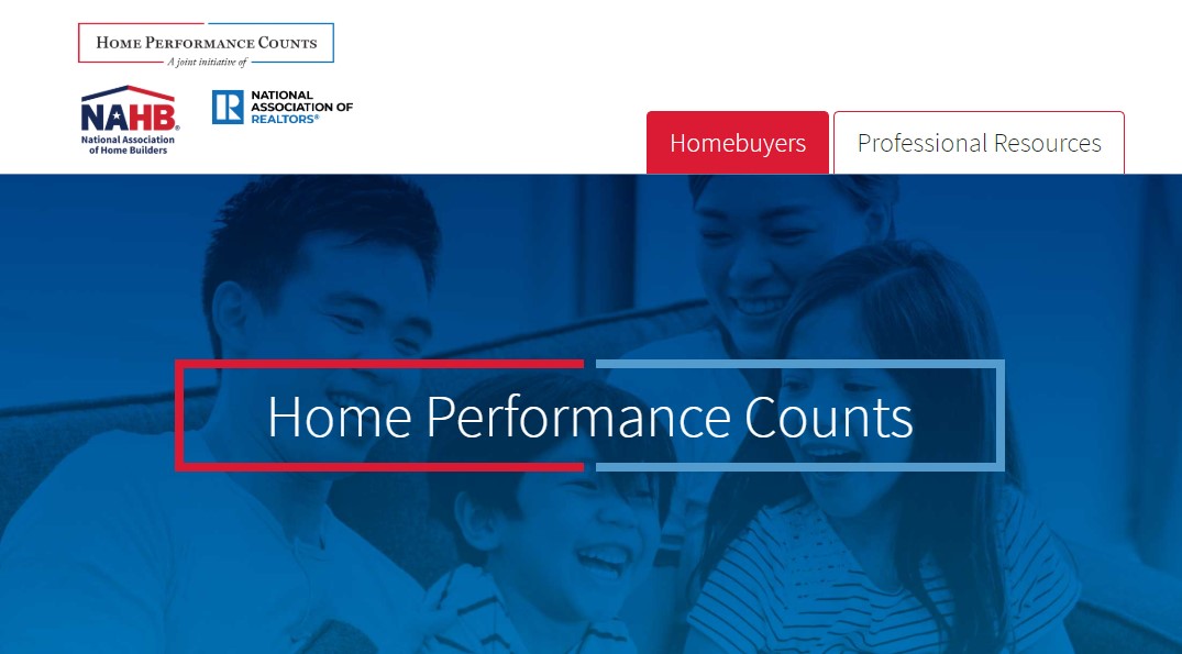 Screen shot of Home Performance Counts website