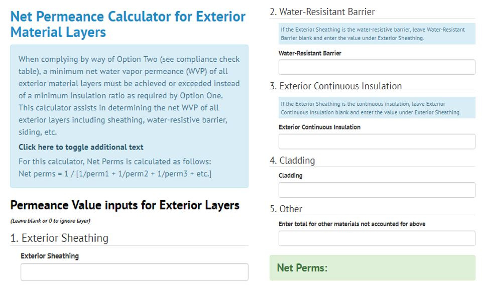 Wall calculator screenshot