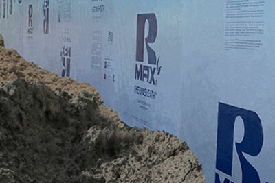 foam sheathing on exterior foundation