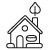 residential building icon with leaf