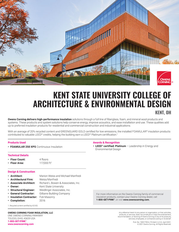 Case Study: Kent State University College of Architecture &amp; Environmental Design